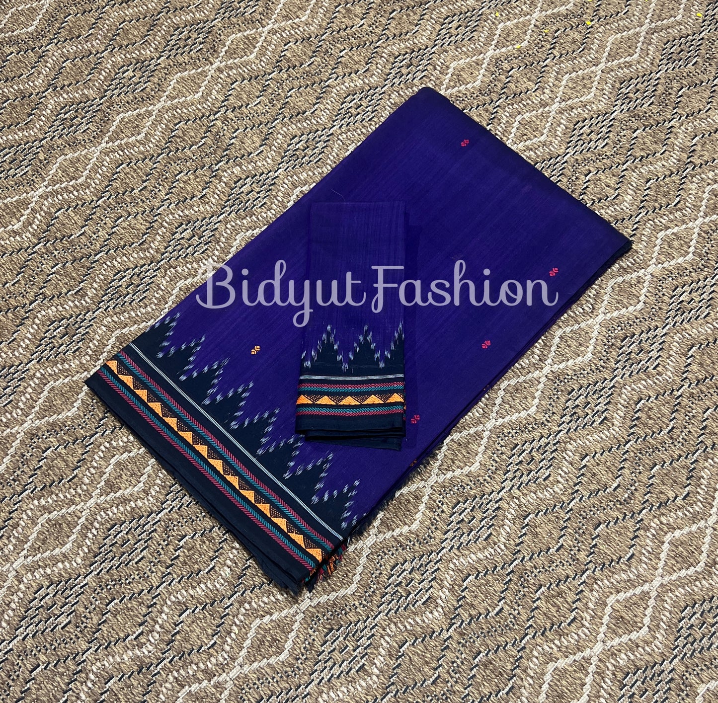 Odisha Handloom Dongria design Cotton Saree - Purple color saree