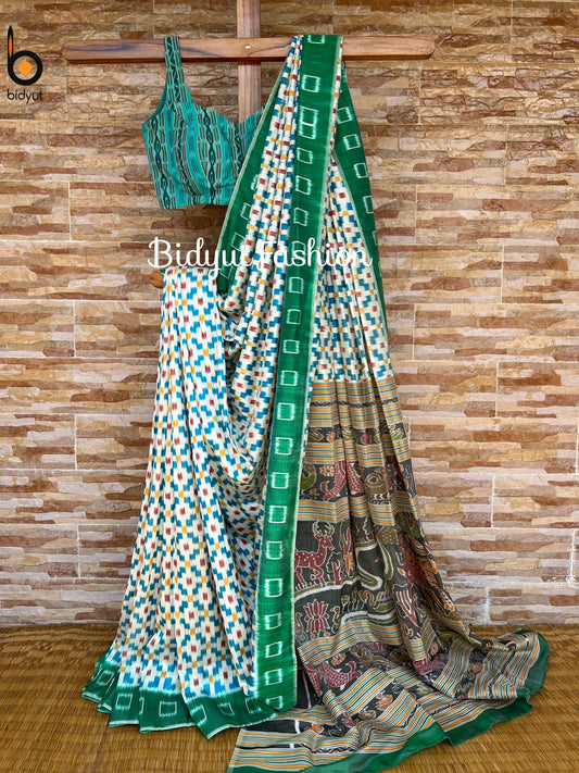 Odisha handloom Nuapatna | Khandua Ikat Silk Saree - Bidyut Fashion