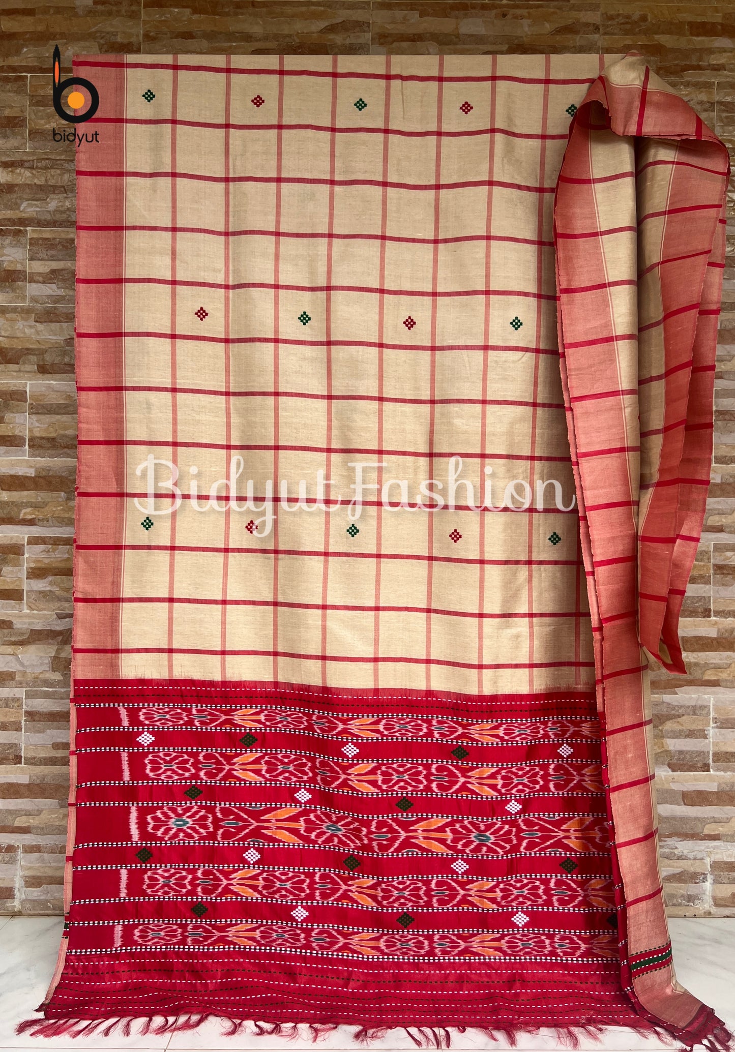 Handlooms of Odisha Santhal Tribal Tussar Silk Sarees Beige Color