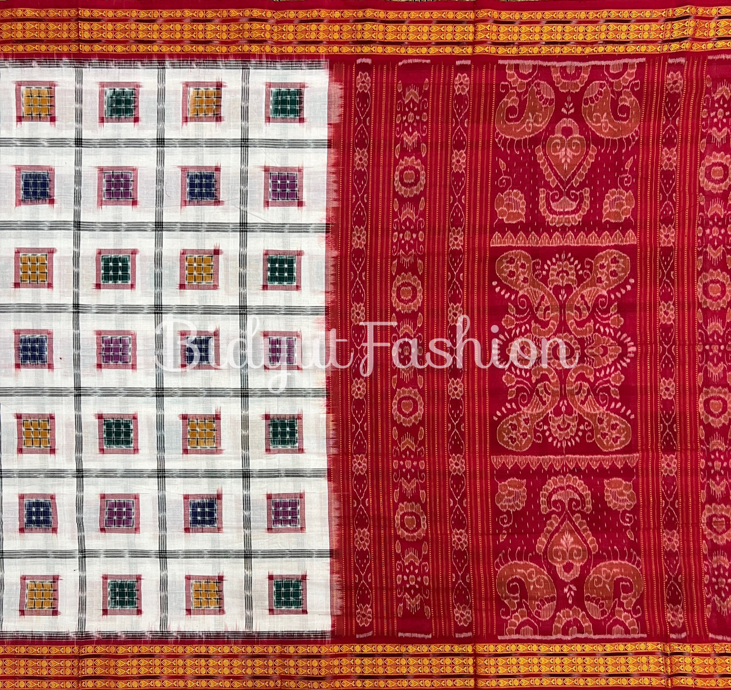 Odisha handloom Ashwini Double Ikat Sambalpuri Cotton Saree