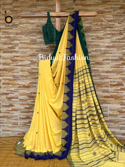 Odisha handloom Kotpad natural dye cotton saree - Bidyut Fashion