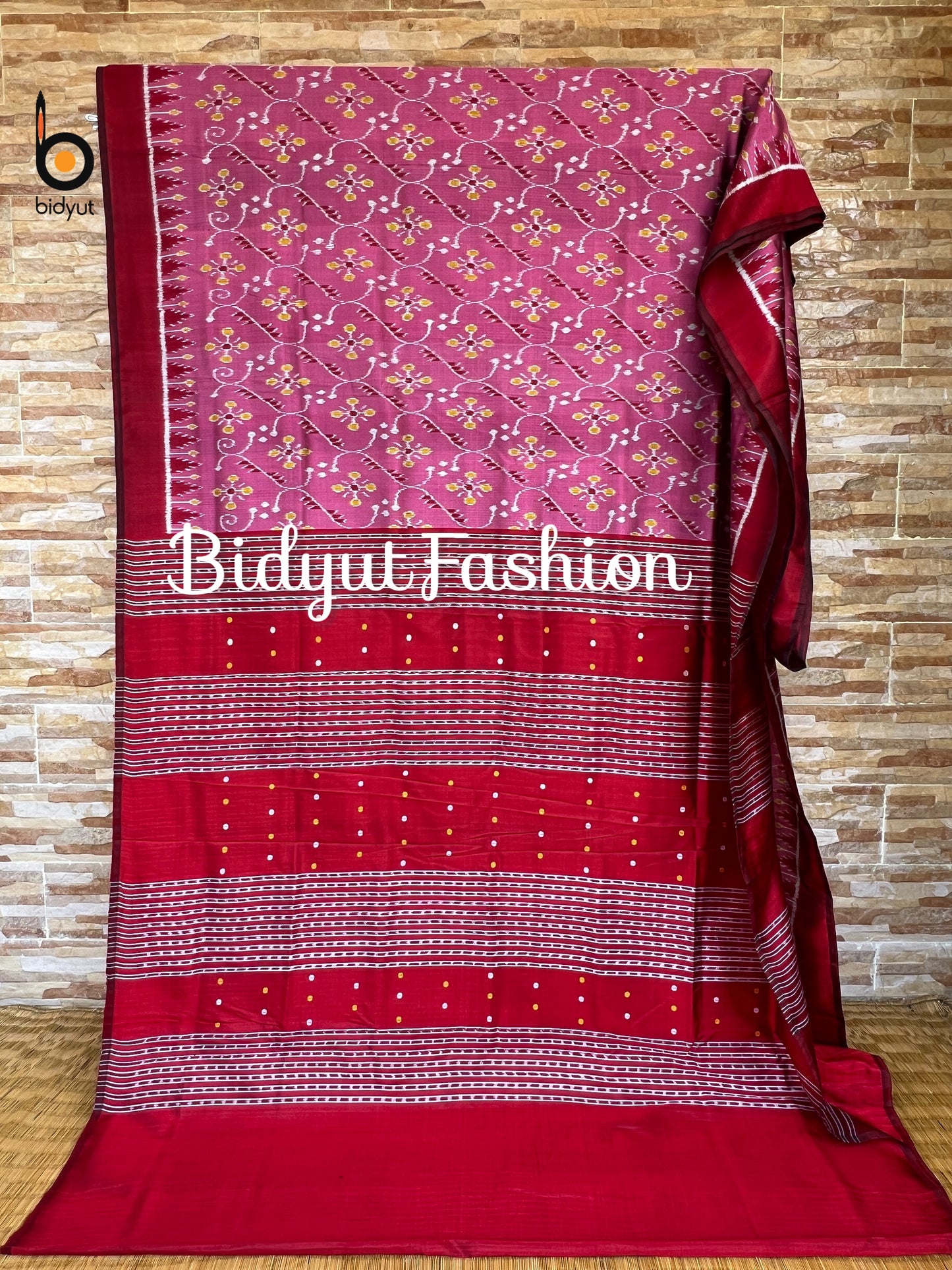 Odisha handloom Nuapatna | Khandua Ikat Silk Saree - rose gold color