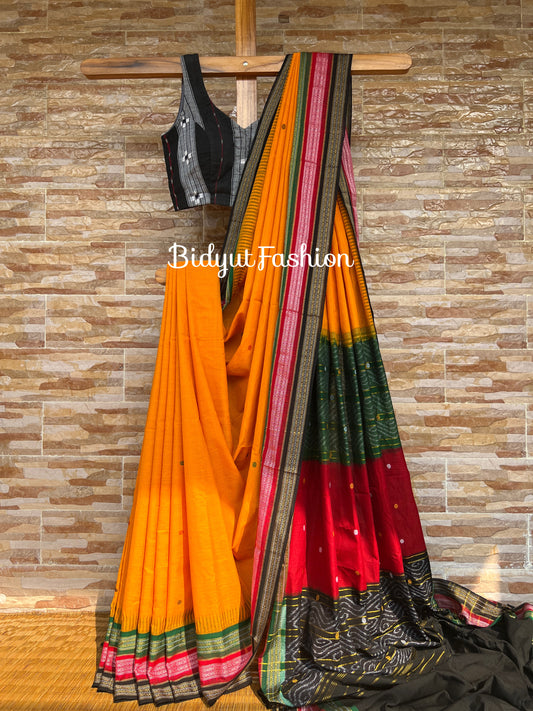 Odisha handloom Kathiphera Sambalpuri Ikat Cotton Saree - Bidyut Fashion