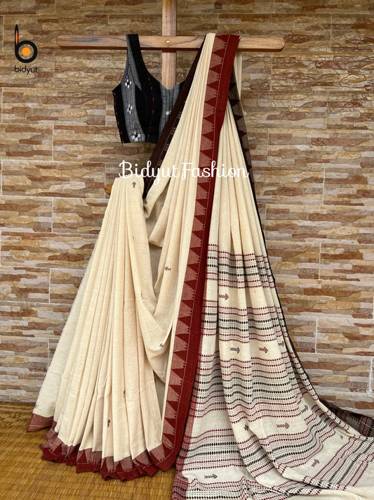 Odisha handloom Kotpad natural dye cotton saree - Bidyut Fashion