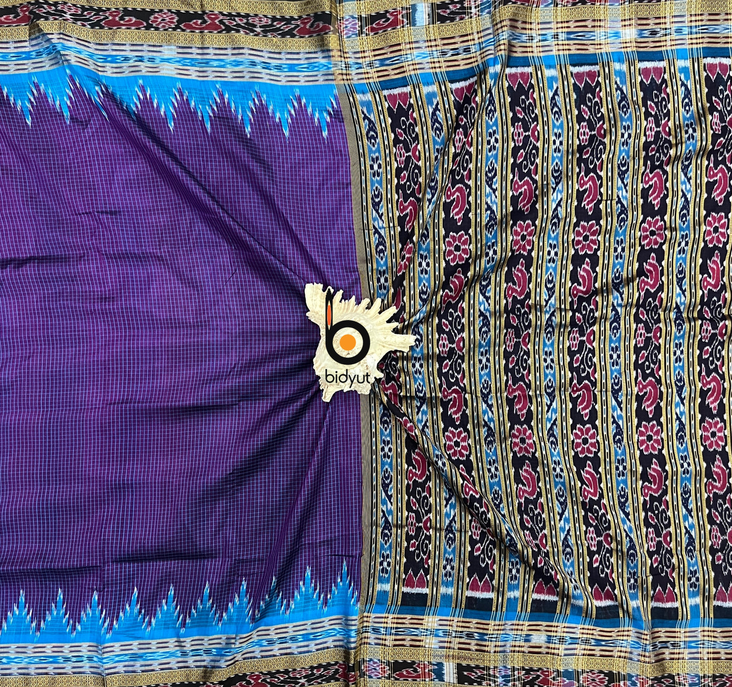 Handlooms of Odisha Sachipar Nuapatna Khandua Ikat Silk Sarees Purple color