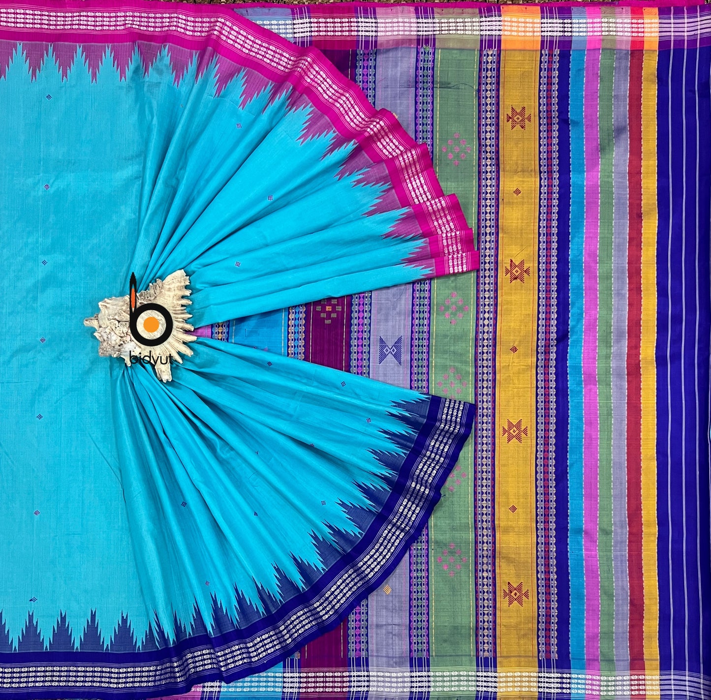 Blue color Berhampuri Patta Saree |Odisha handloom Silk