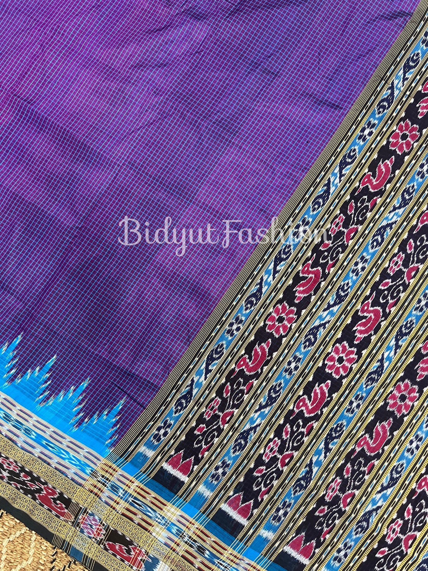 Handlooms of Odisha Sachipar Nuapatna Khandua Ikat Silk Sarees Purple color