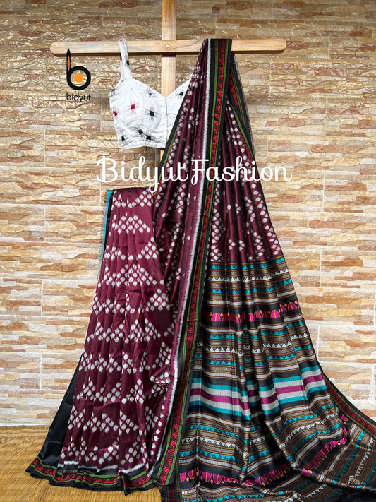 Odisha handloom| Dongria design| Nuapatna Ikat Silk Saree - Bidyut Fashion