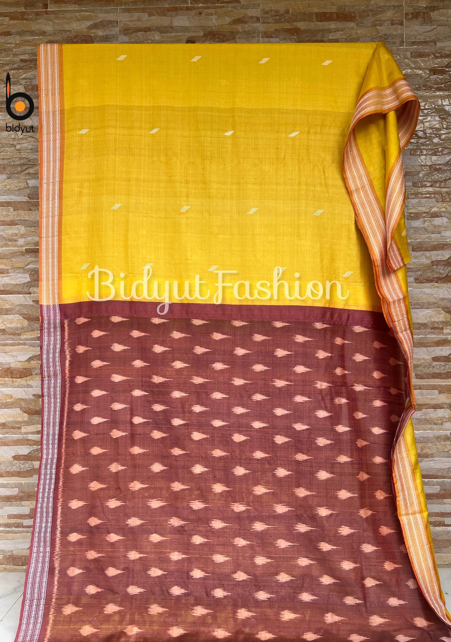 Gopalpur pure Tussar Silk Saree Odisha Handloom - yellow color saree