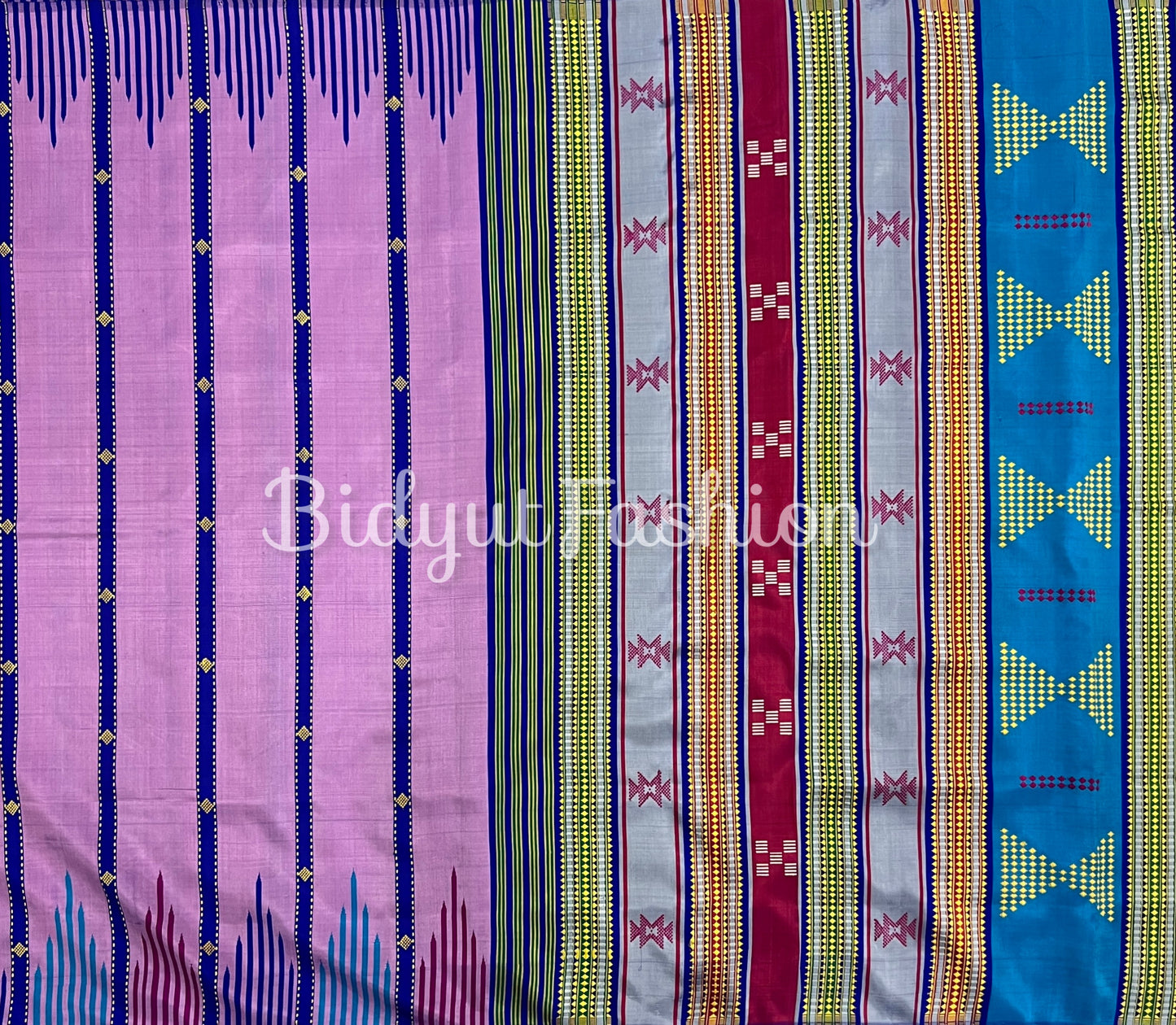 Lavender color Berhampuri Double Palla Silk Saree |Odisha handloom Silk