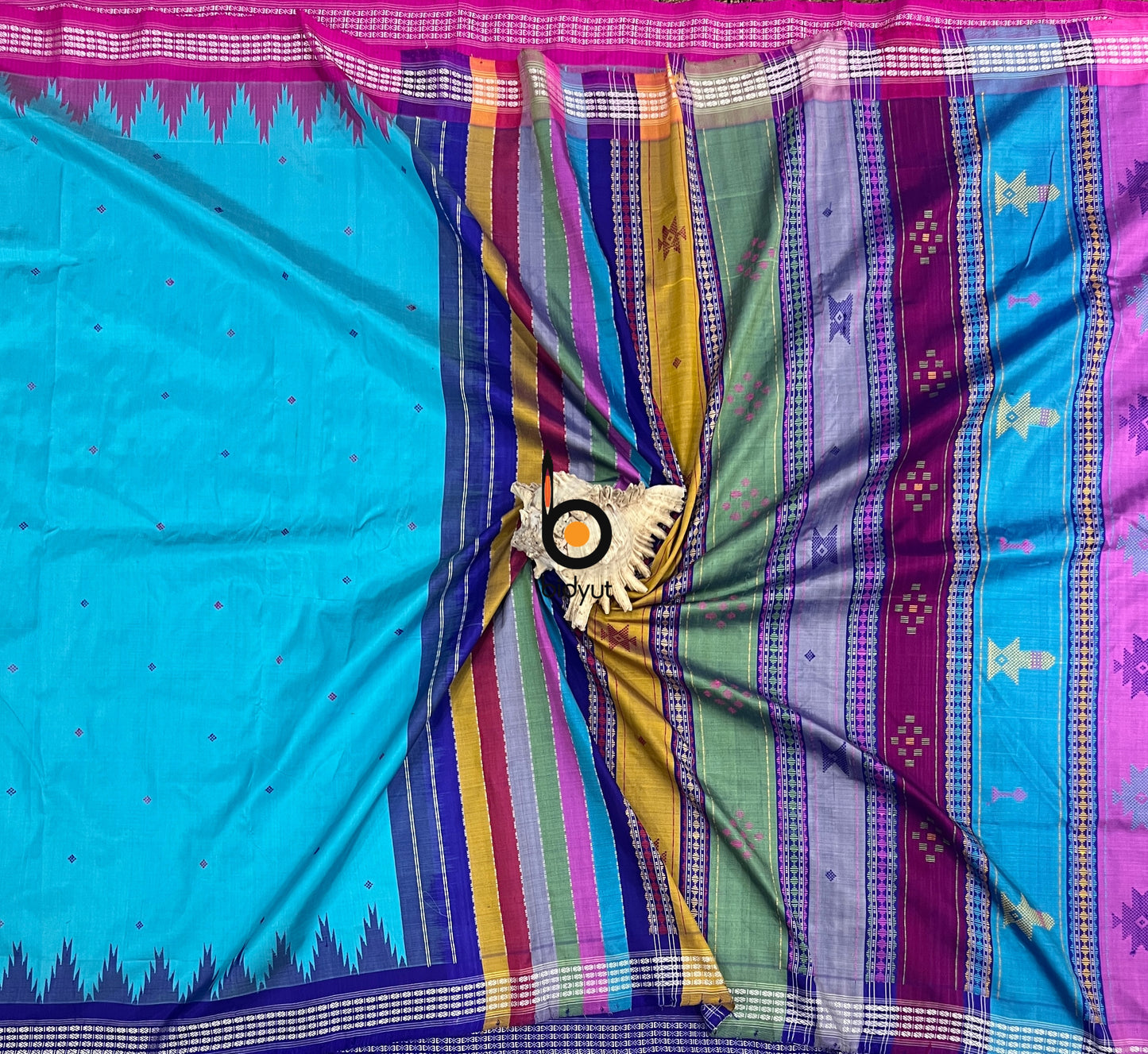 Blue color Berhampuri Patta Saree |Odisha handloom Silk