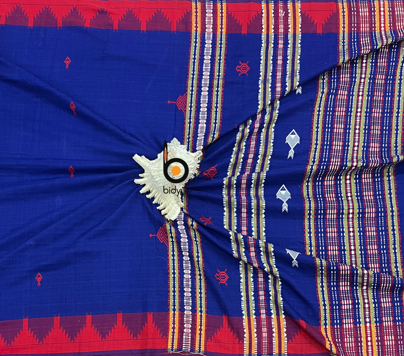 Kotpad Cotton Saree handloom of Odisha - Indigo blue color saree