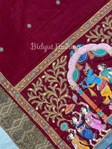 Odisha Pattachitra Handpainting Silk Saree