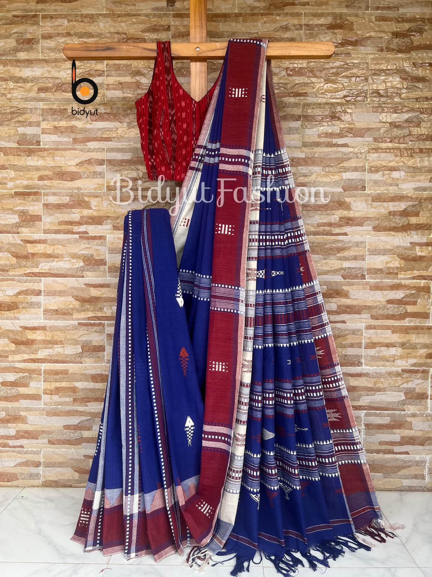 Odisha Handloom Kotpad Tribal Cotton Saree  – Natural Dye Indigo color