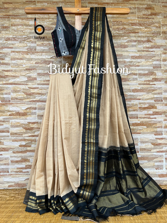 Gadwal handloom Saree - Beige color saree