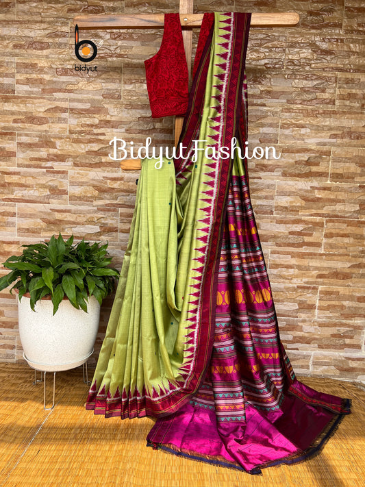 Odisha handloom| Dongria design| Nuapatna Ikat Silk Saree - Bidyut Fashion