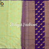 Handloom Gadwal Silk Saree online mint green color saree