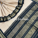 Gadwal handloom Silk Cotton Saree - Beige Color