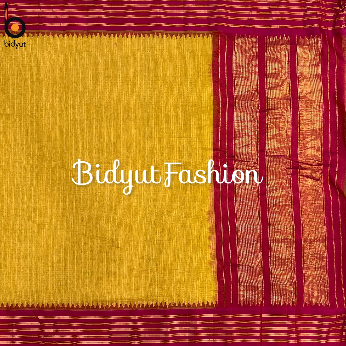 Exclusive Gadwal Silk Cotton Sico Saree - mustard yellow color saree