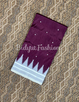 Odisha Handloom maroon color Double Pall Phoda Kumbha Ikat Berhampuri Silk Saree | Bidyut Fashion House