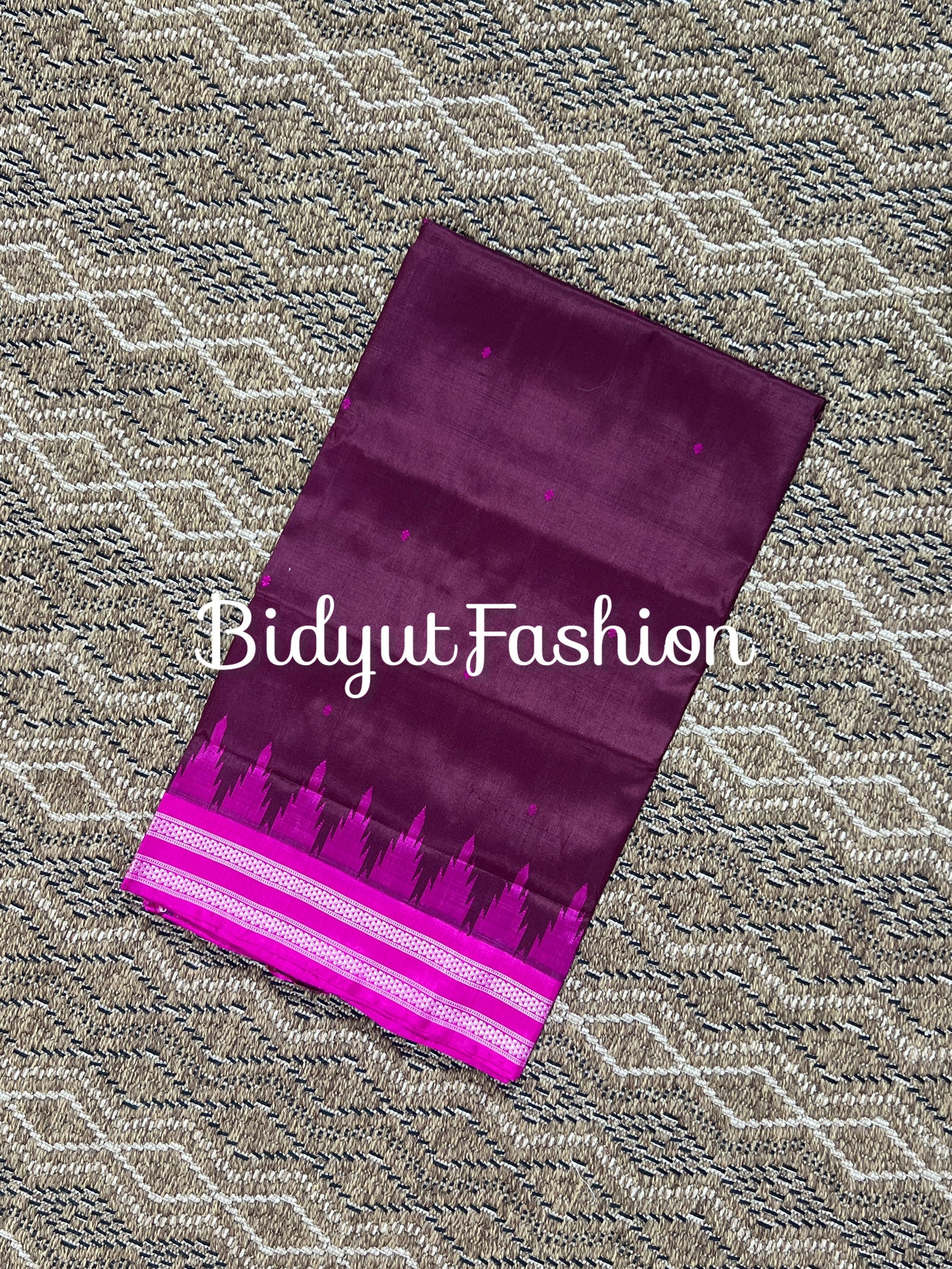 Maroon color Berhampuri Double Palla Silk Saree |Odisha handloom Silk