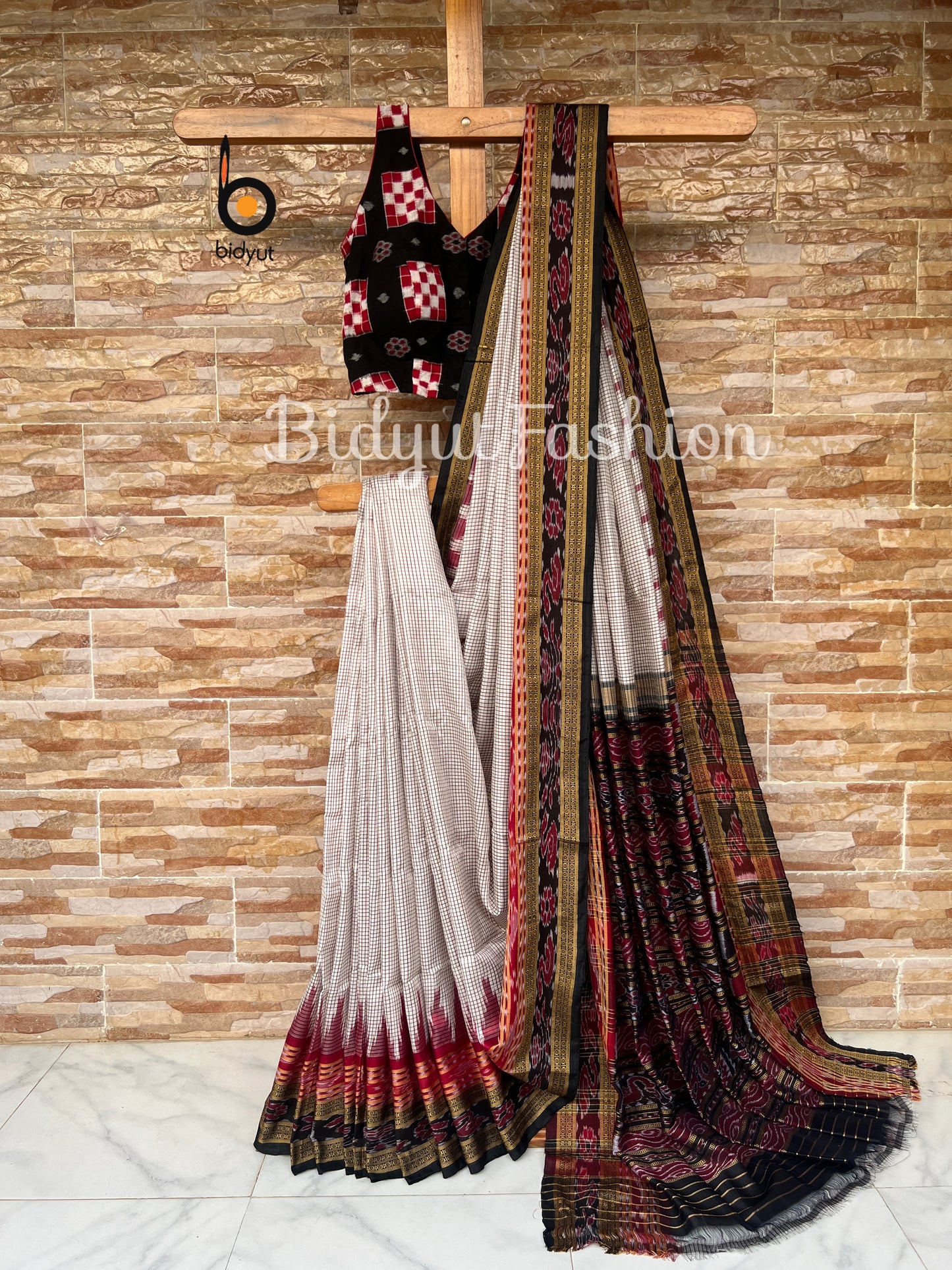 Handlooms of Odisha Sachipar Nuapatna Khandua Ikat Silk Sarees Rose gold color