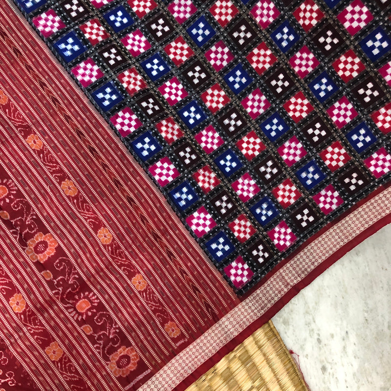 Odisha handloom Sambalpuri double Ikat Passapalli Silk Saree