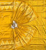 Odisha handloom Nuapatna | Khandua Ikat Silk Saree - yellow color saree