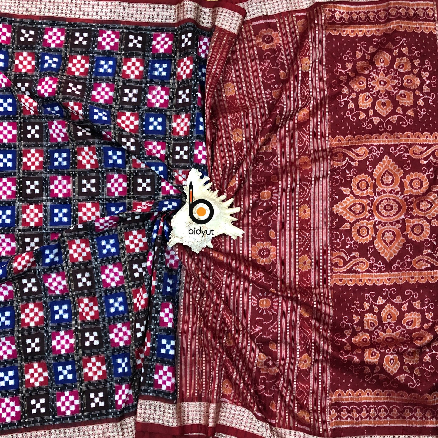 Odisha handloom Sambalpuri double Ikat Passapalli Silk Saree