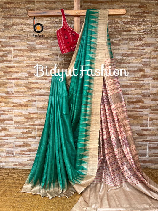 Gopalpur Ghicha Tussar Silk Saree - Odisha Ikat handloom