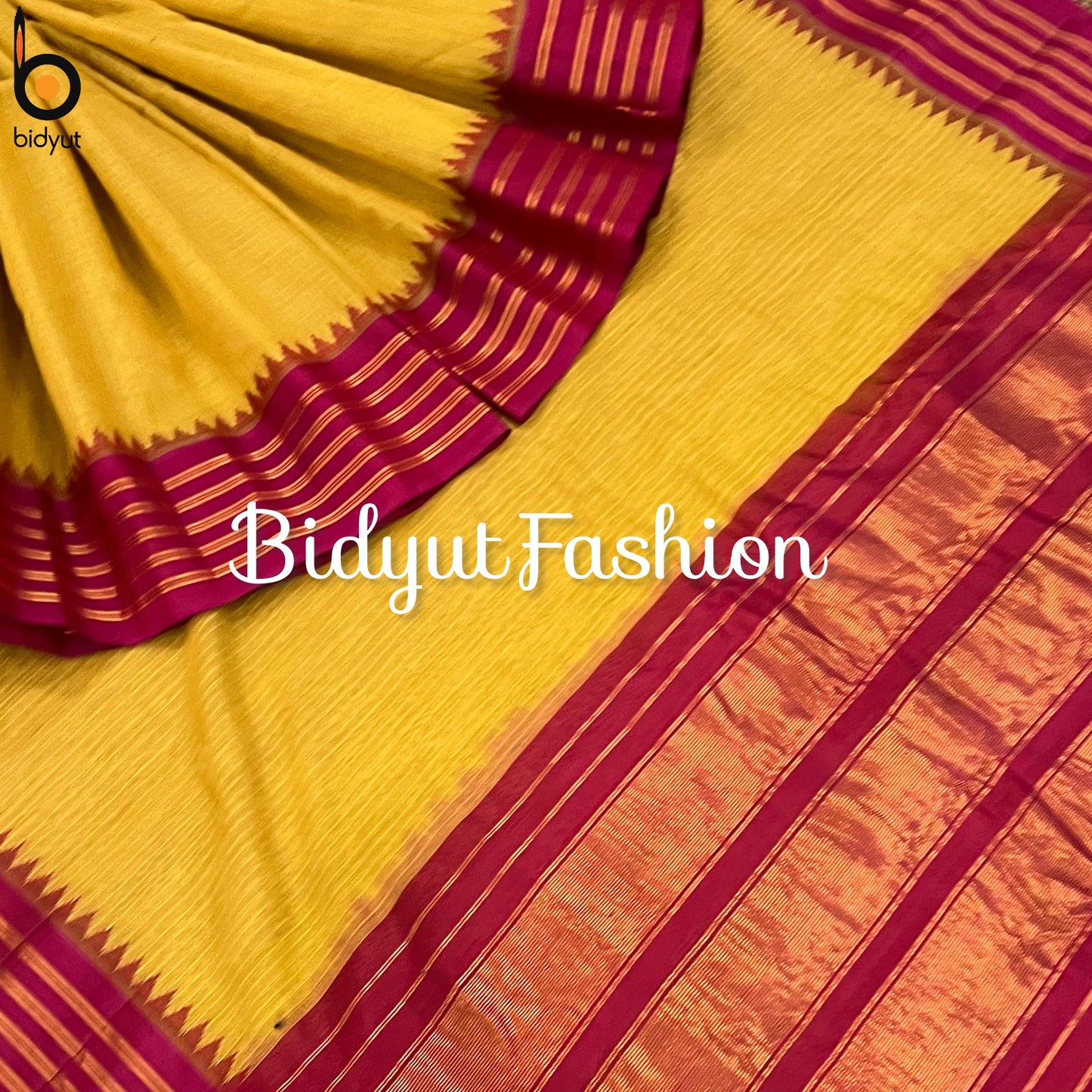 Exclusive Gadwal Silk Cotton Sico Saree - mustard yellow color saree