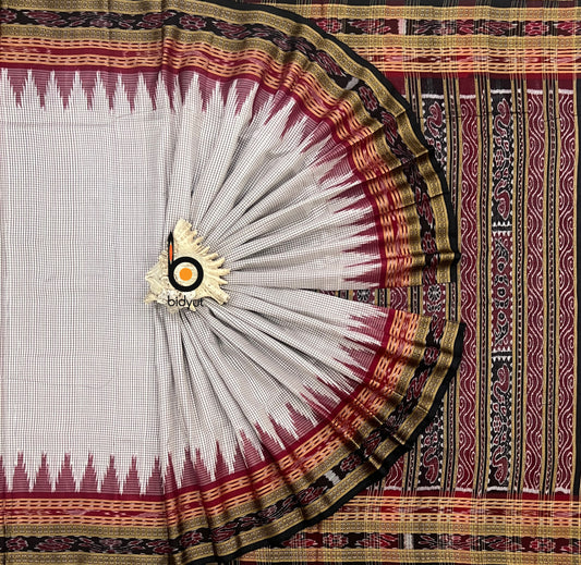 Odisha handloom Nuapatna|Khandua|Sambalpuri |Sachipar Ikat Silk Saree in rose gold color