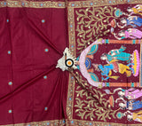 Odisha Pattachitra Handpainting Silk Saree