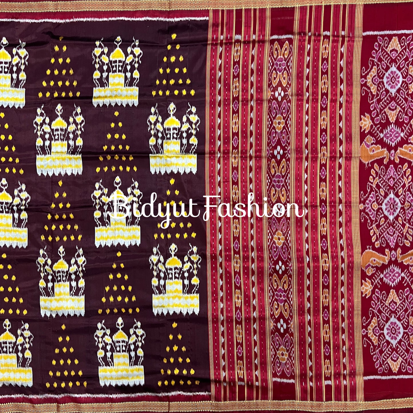 Odisha handloom Nuapatna | Khandua Ikat  Silk Saree - Bidyut Fashion