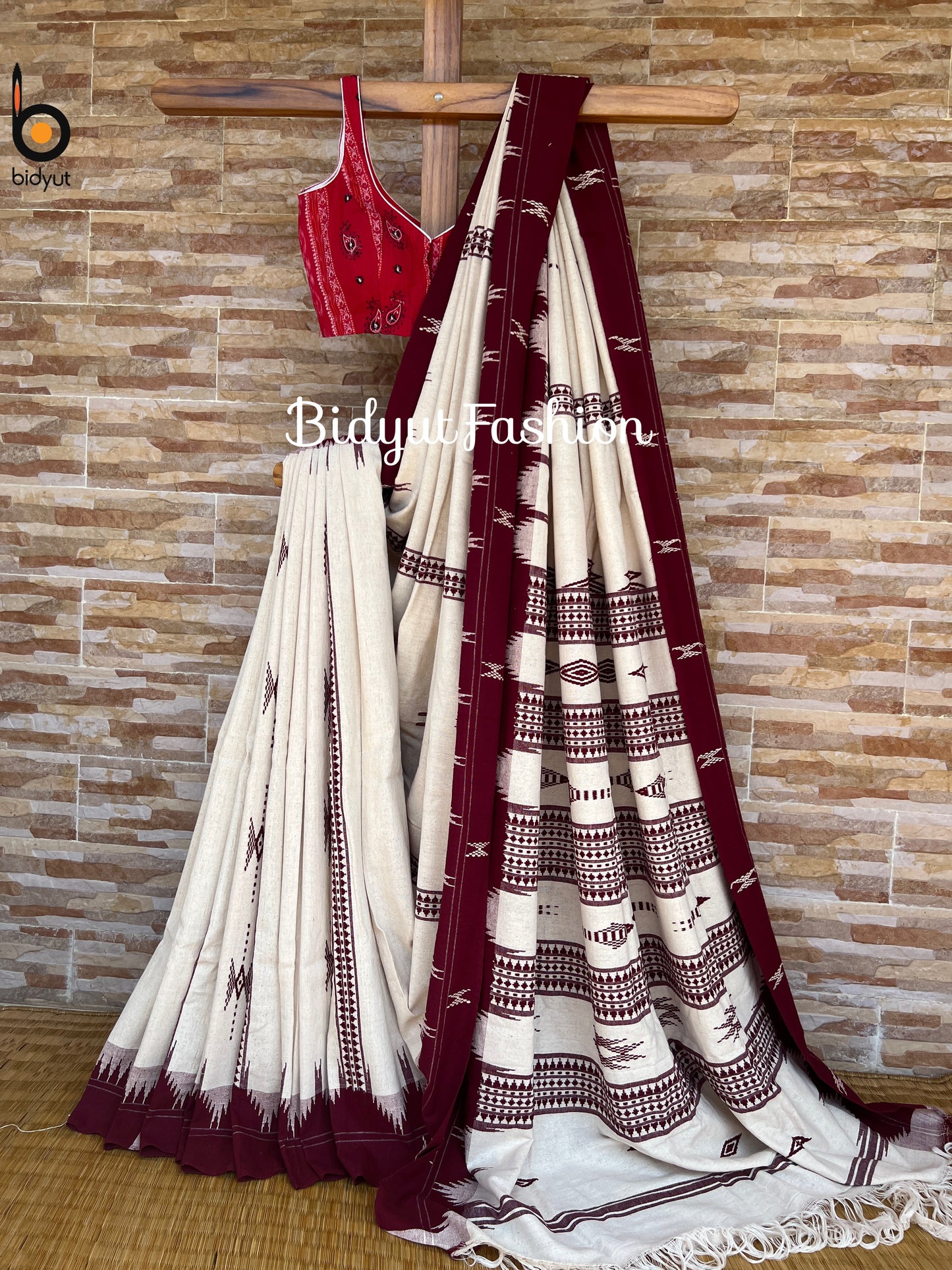 Odisha handloom Kotpad natural dye cotton saree - Bidyut Fashion