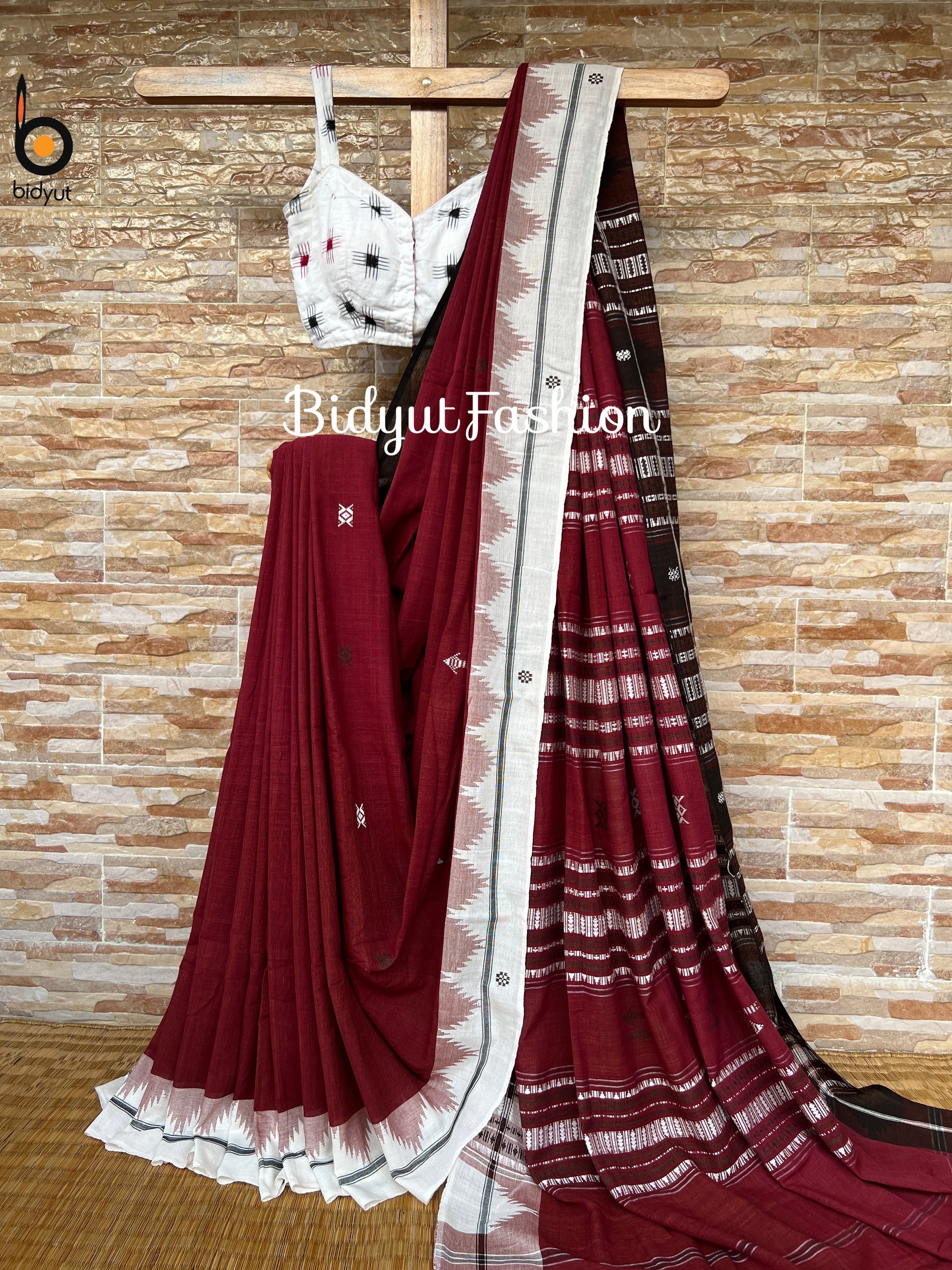 Odisha handloom Kotpad natural dye cotton saree - Bidyut Fashion