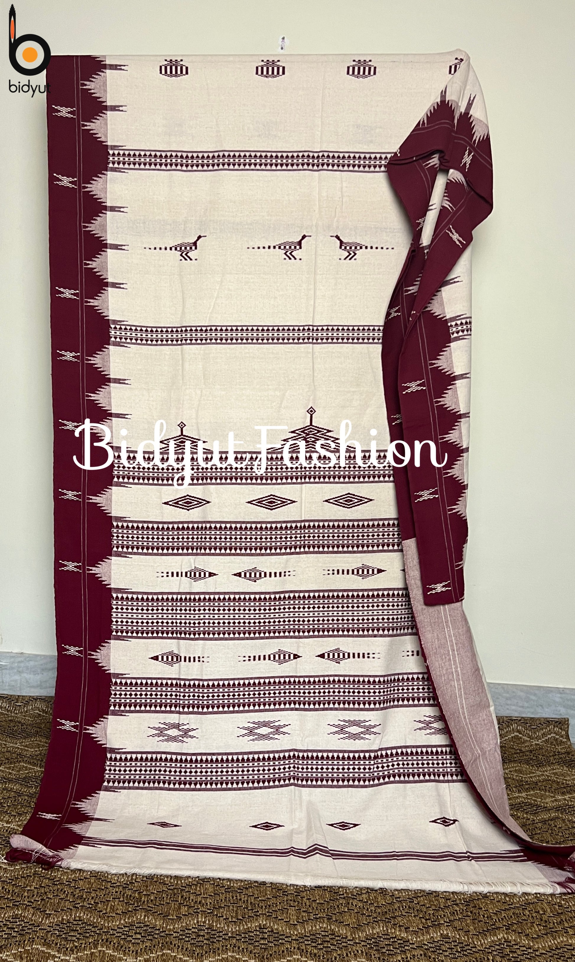 Odisha handloom Kotpad natural dye cotton saree - Bidyut Fashion