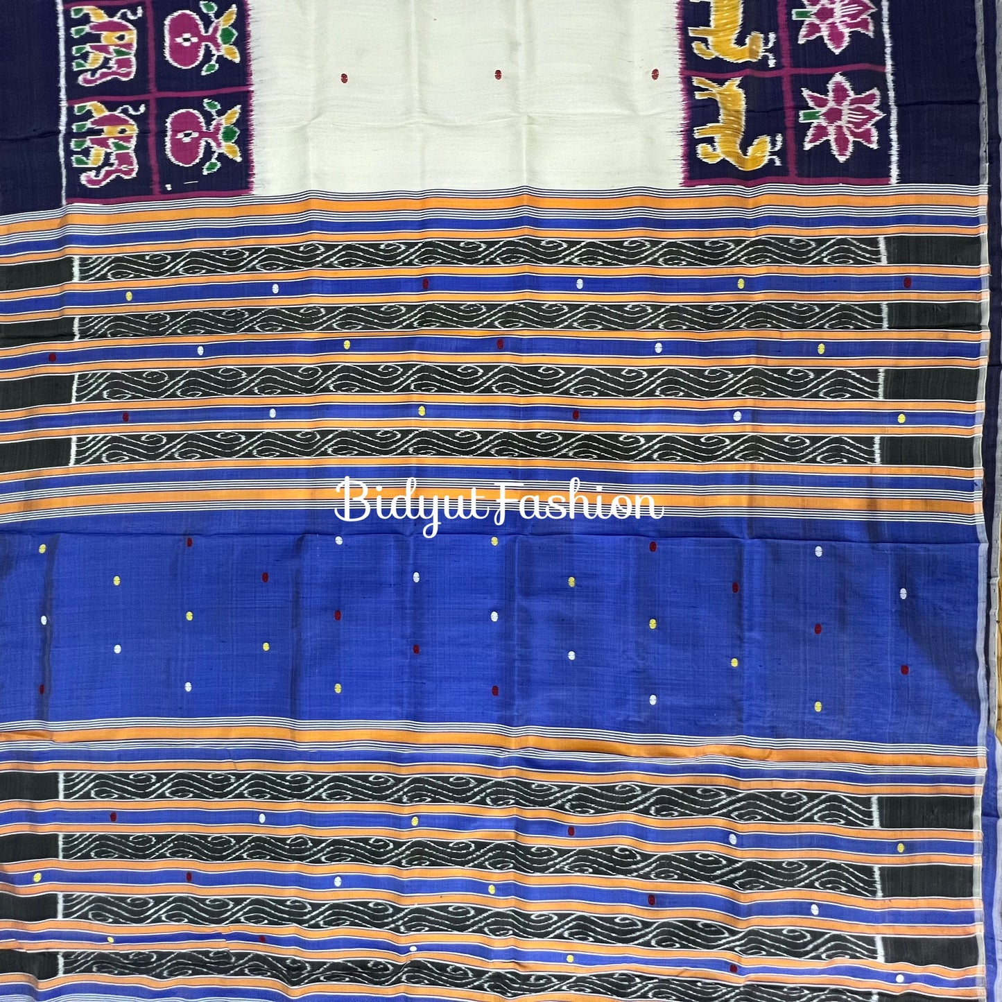 Exquisite White  Nabakothi | Nuapatna Ikat Khandua Sarees | Odisha Handloom Collection at Bidyut Fashion House - Bidyut Fashion