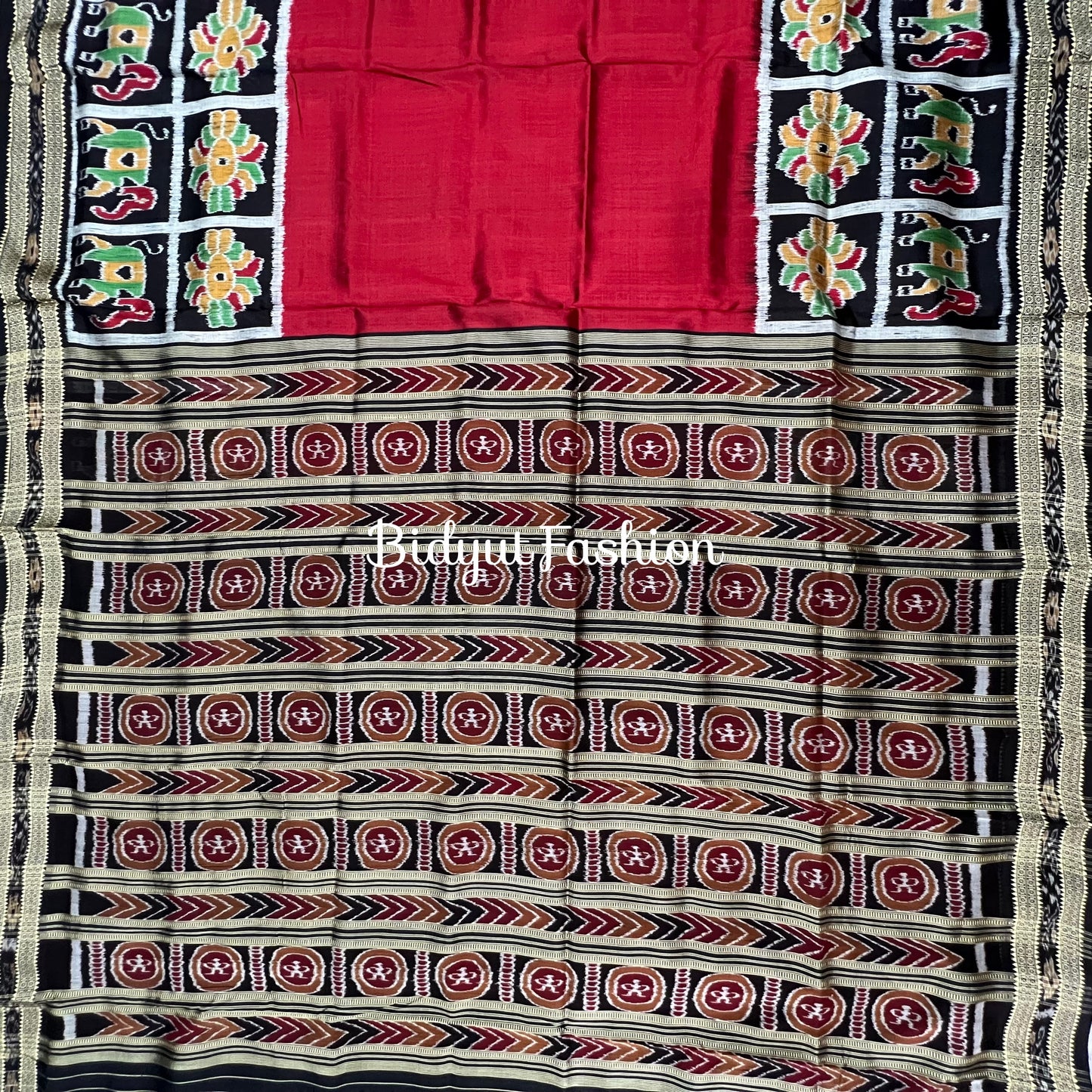 Exquisite Red  Nabakothi | Nuapatna Ikat Khandua Sarees | Odisha Handloom Collection at Bidyut Fashion House - Bidyut Fashion