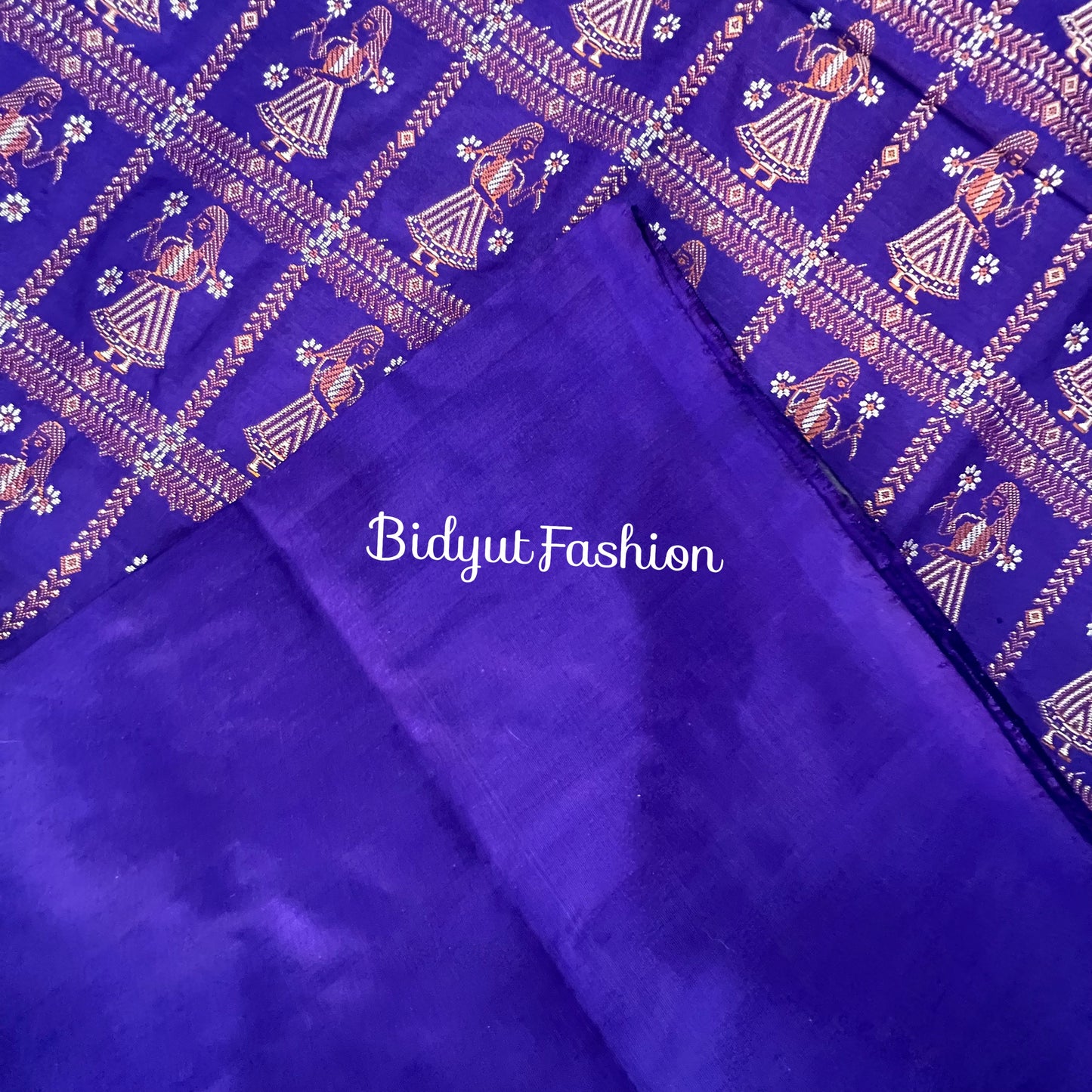 Odisha handloom Bomkai Silk Saree - lavendar color - Bidyut Fashion