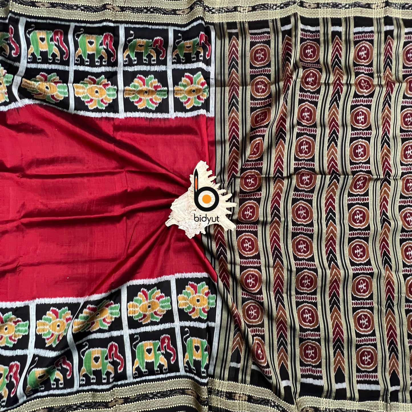 Exquisite Red  Nabakothi | Nuapatna Ikat Khandua Sarees | Odisha Handloom Collection at Bidyut Fashion House - Bidyut Fashion