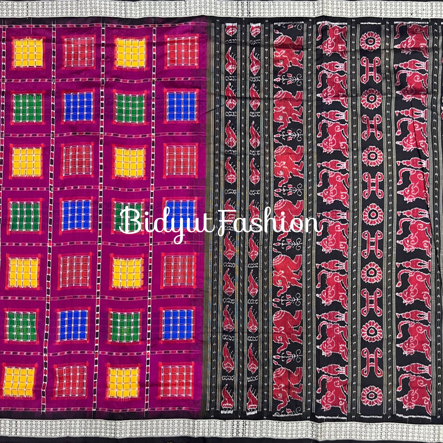 Odisha Handloom Ashwini Sambalpuri Double Ikat Weaving silk Saree - Bidyut Fashion