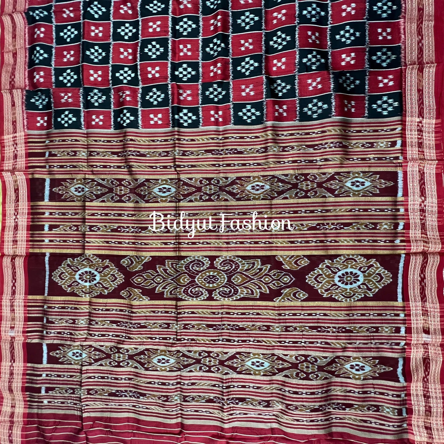 Odisha handloom|Nuapatna|Khandua|Sambalpuri| Ikat Silk Saree - Bidyut Fashion