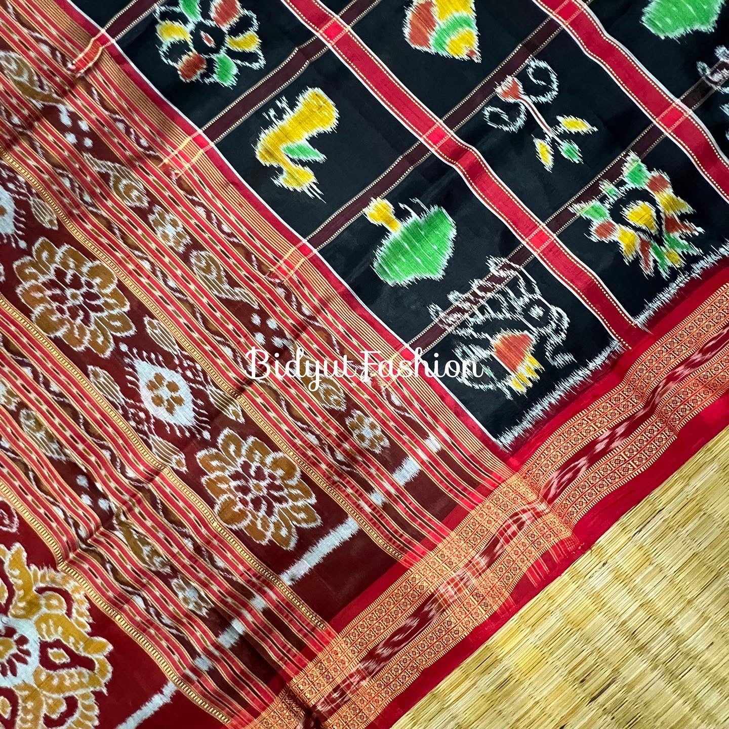 black color nabakothi ikat silk saree