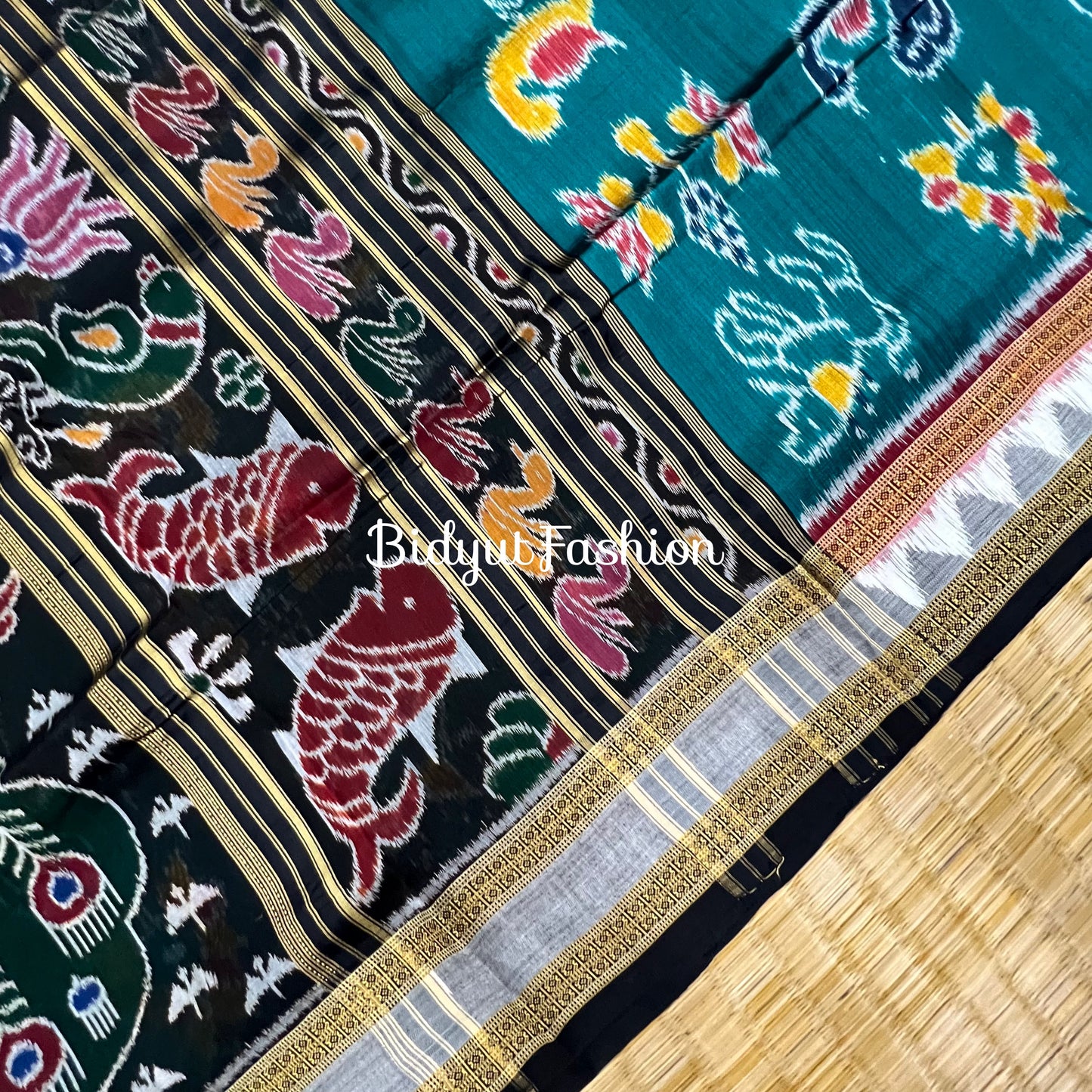 Enchanting Green | Nuapatna Ikat Khandua Sarees | Odisha Handloom Collection at Bidyut Fashion House - Bidyut Fashion