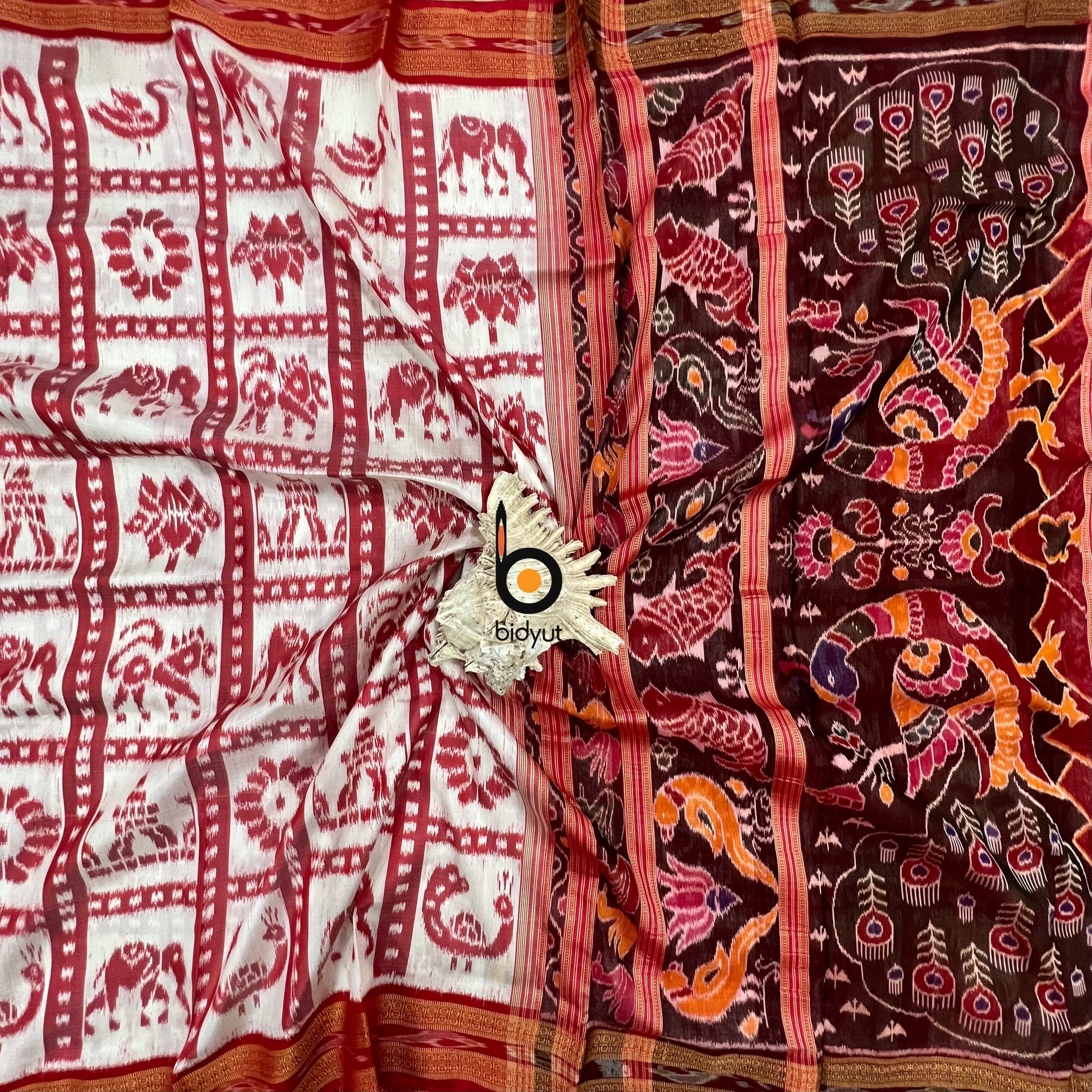 ODISHA HANDLOOM | NUAPATNA|KHANDUA| NABAKOTHI IKAT SILK SAREE - Bidyut Fashion