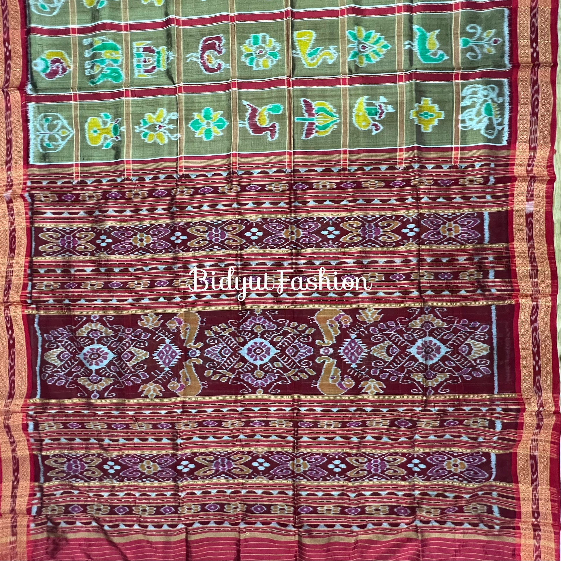 Shop online Odisha handloom Nabakothi Ikat Silk Saree at Bidyut Fashion House