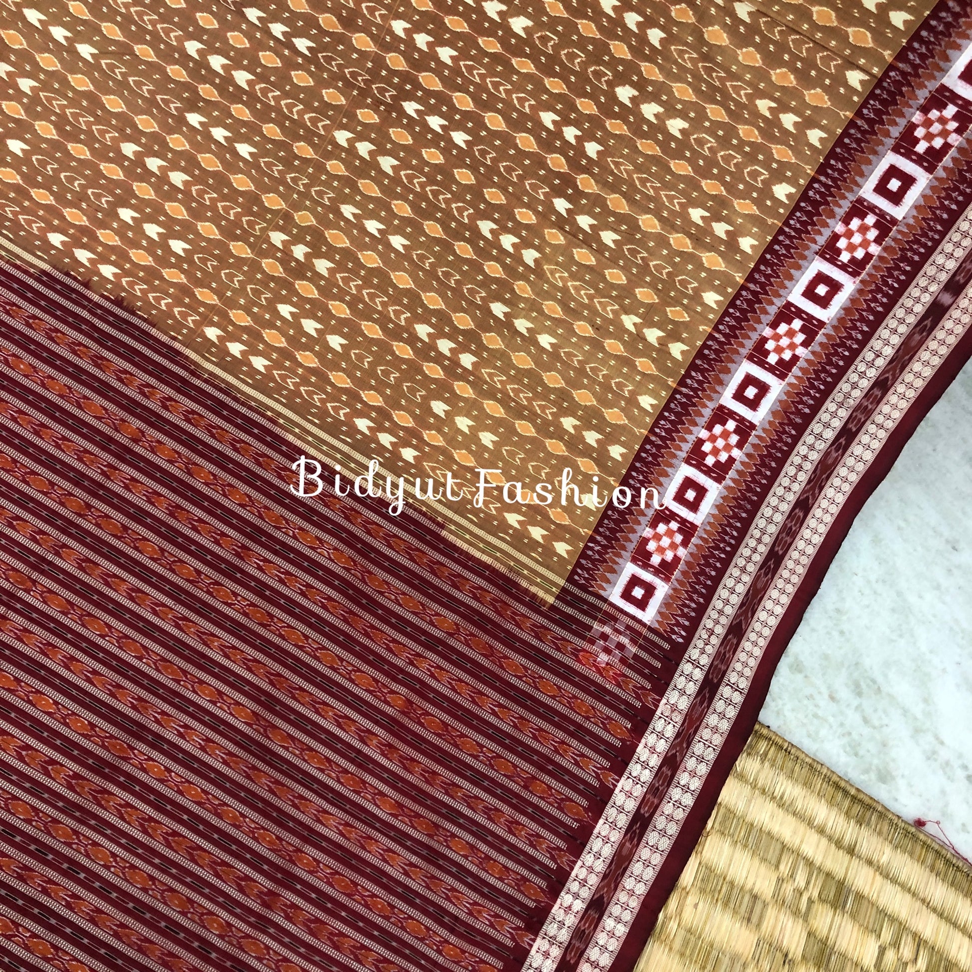 Sambalpuri Ikat Silk Saree | Double Ikat Weaving Border | Authentic Odisha Handloom image 4 of 5