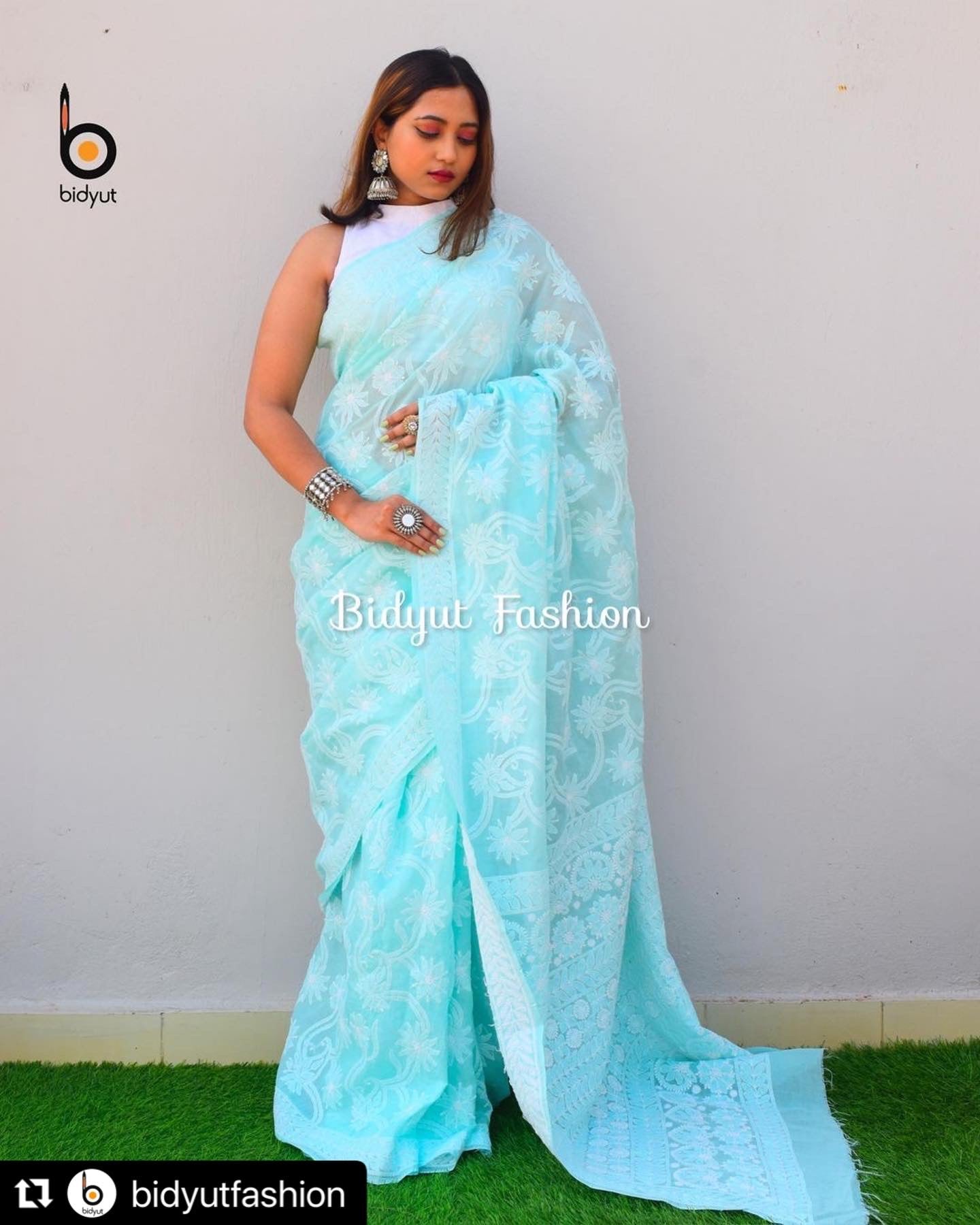 Pure Lucknowi Chikankari Saree