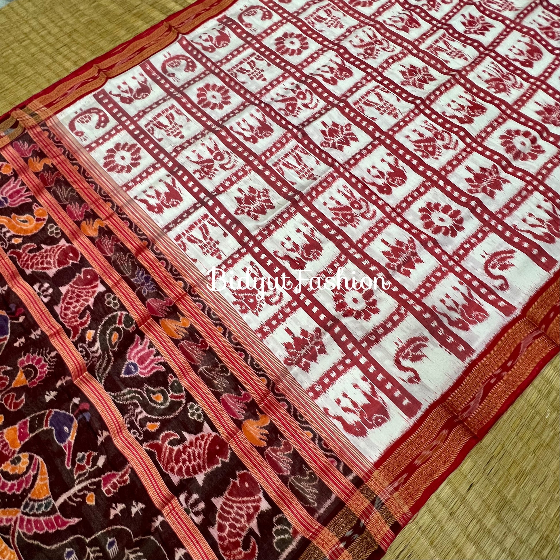 ODISHA HANDLOOM | NUAPATNA|KHANDUA| NABAKOTHI IKAT SILK SAREE - Bidyut Fashion